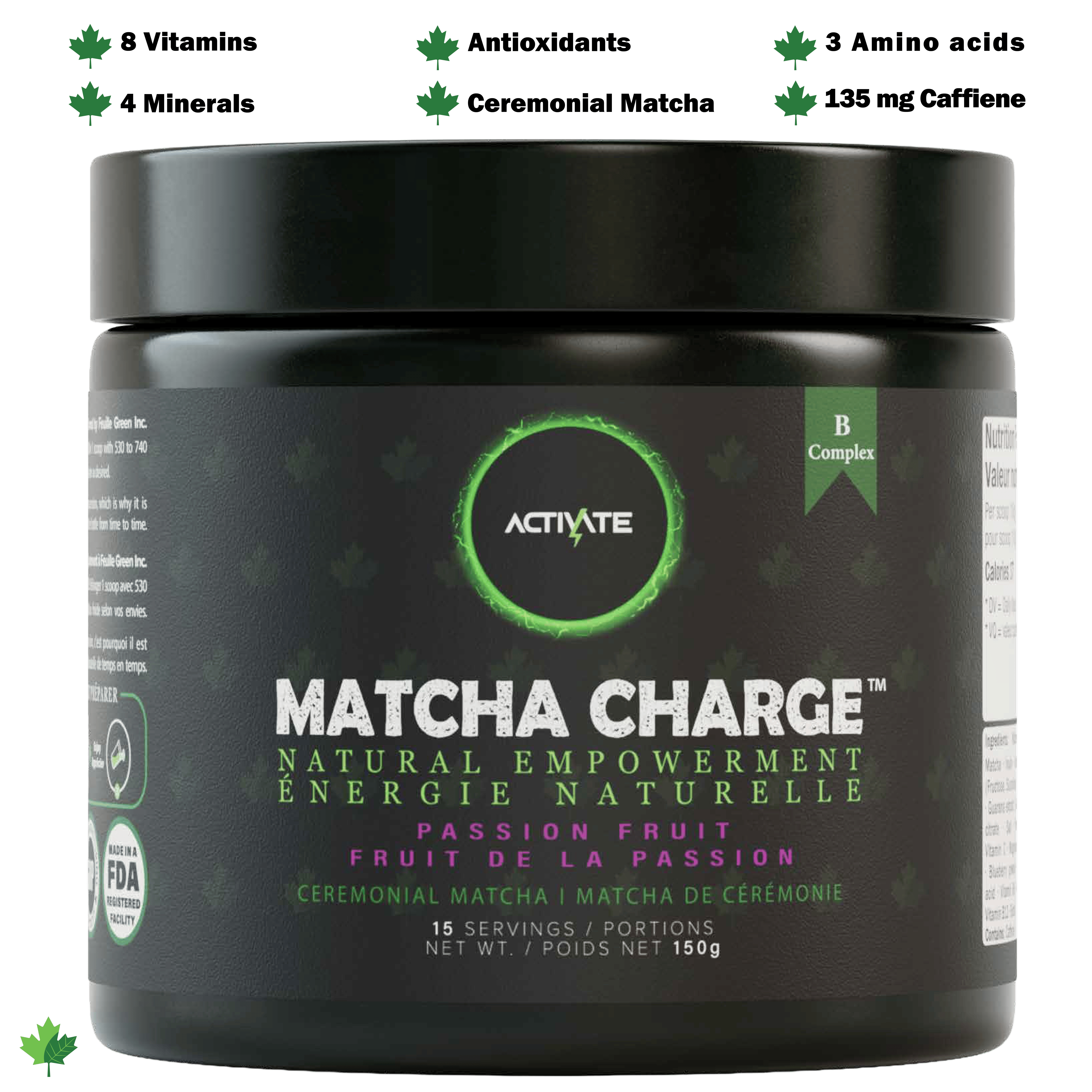 Matcha Charge – Premium Organic Matcha Energy Drink Powder – Feuille Green